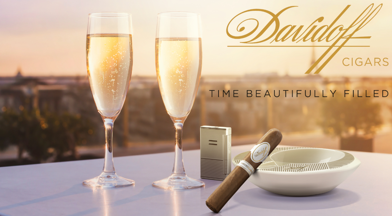 Stimmungsbild mit Davidoff Schriftzug in gold