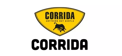 Corrida Logo und schwarzer Schriftzug