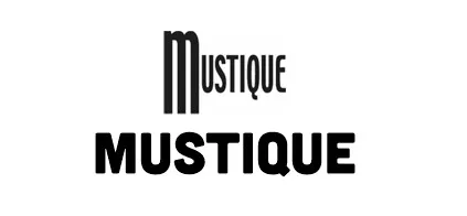 Mustique Logo und schwarzer Schriftzug