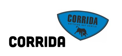 Corrida Logo und schwarzer Schriftzug
