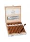 Preview: Villiger 1492 Churchill Zigarrenkiste offen mit Zigarren gefüllt, weiß mit Aufschrift