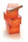 Preview: Montosa Robusto Kisten orange mit weißer Aufschrift, gestapelt