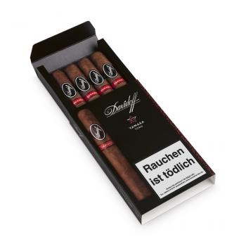 Davidoff Yamasá Toro Packung schwarz mit silberner Aufschrift und Logo, geöffnet