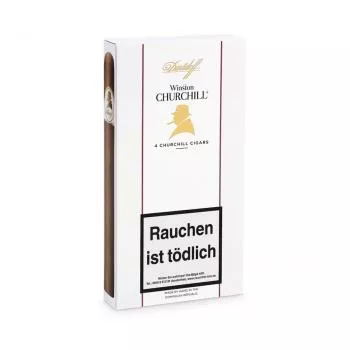 Davidoff Winston Churchill Zigarrenpackung geschlossen weiß mit Aufschrift