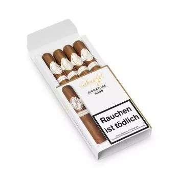 Davidoff Signature No. 6000 Packung offen mit Zigarren weiß mit Logo und Aufschrift