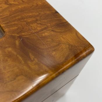 Preview: Humidor hellbraun mit Scheibe Lackkratzer