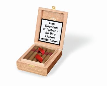 León Jimenes Petit Corona Kiste aus Holz, geöffnet