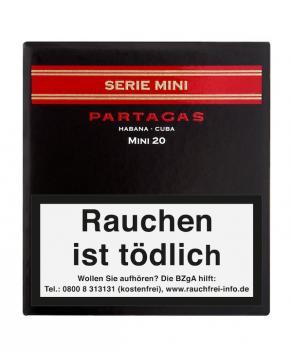 Partagas Series Mini Packung schwarz und rot mit weißer Aufschrift, geschlossen