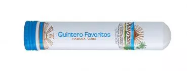 Quintero Favoritos A/T Zigarre einzeln in weiß blauer Tube mit blauer Aufschrift