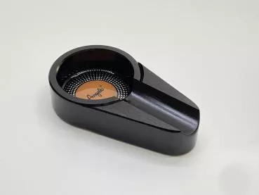 Zigarren Aschenbecher von Angelo Metall schwarz, orange
