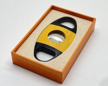 Zigarrenschneider schwarz gelb silberfarben in Box
