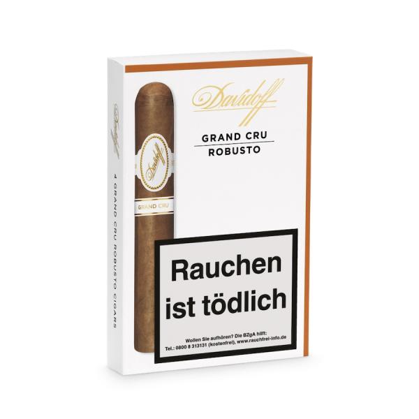 Davidoff Grand Cru Robusto Packung weiß mit goldenem Logo und schwarzer Aufschrift, geschlossen