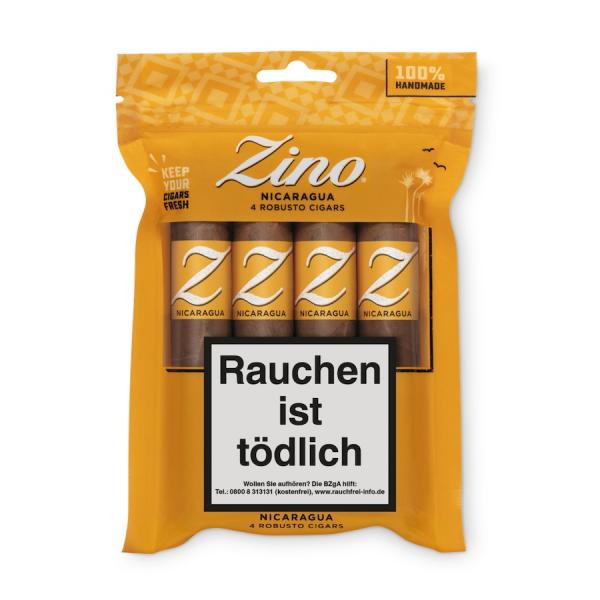 Zino Nicaragua Robusto Tüte gelb mit weißer Aufschrift