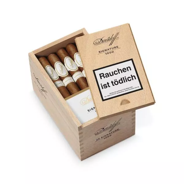 Davidoff Signature No. 1000 Zigarrenkiste offen mit Zigarren