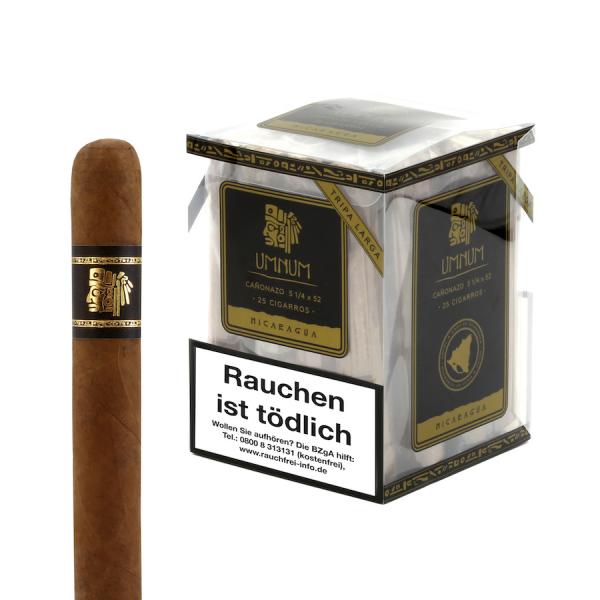 Umnum Nicaragua Jumbo Zigarre Kiste  einzeln mit schwarz goldenem Band und Logo