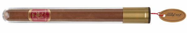 León Jimenes Cristal Tube Zigarre einzeln mit rot goldenem Band und Logo