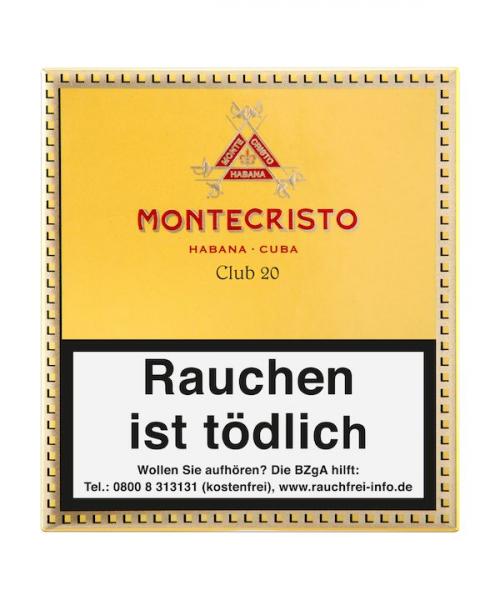 Montecristo Club Packung Gelb mit Montecristo Logo und roter Aufschrift