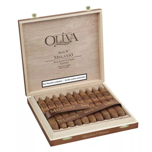 Oliva Serie V Melanio Figurado Zigarrenkiste offen